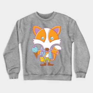 Fox with Ice Cream Crewneck Sweatshirt